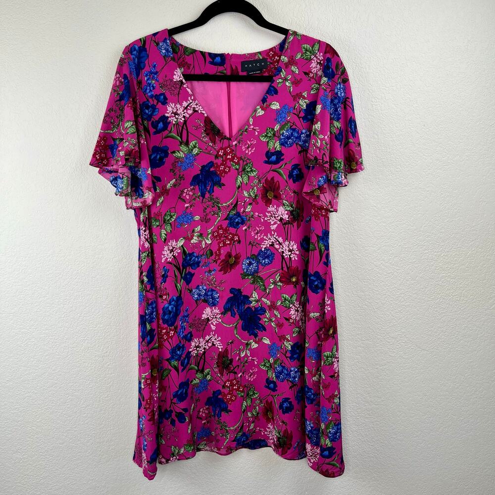 Hatch The Grace Dress Pink Queen Floral V-Neck Maternity Mini 3 L Designer Boho - Picture 16 of 16